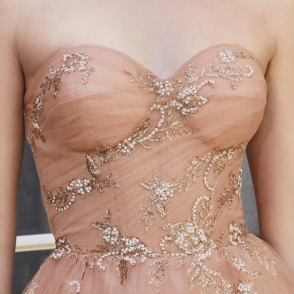 COPY - Rose gold strapless formal evening bridesmaid mother of the bride dress - Picture 2 of 8